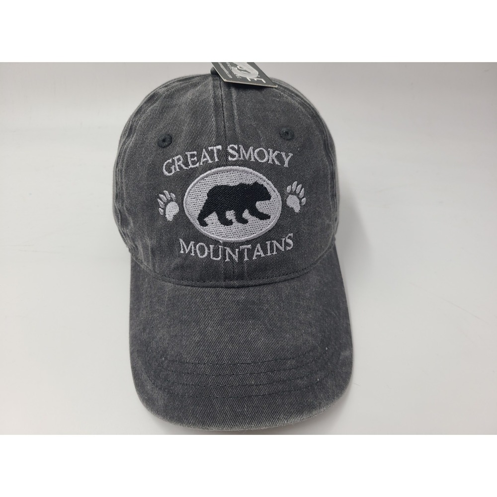 Great Smoky Mountains Bear Paw Prints Strapback Adjustable Hat Cap Tennessee Men